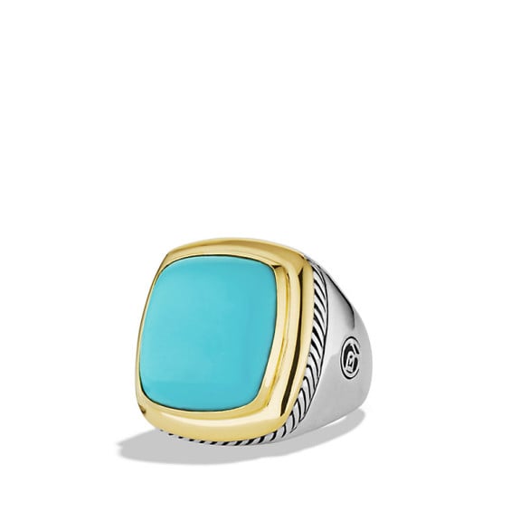 David Yurman Albion Ring with Carnelian and Gold in Turquoise