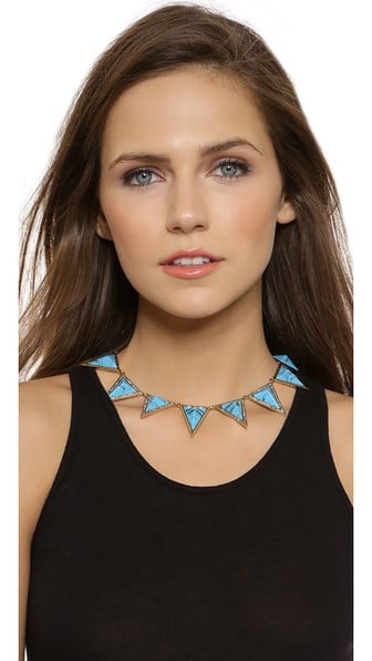 House of Harlow 1960 Triangle Theorem Collar Necklace in Turquoise