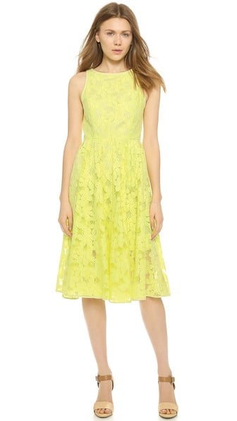 4.collective Sleeveless Midi Lace Dress in Sunshine Yellow