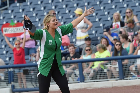 NASHVILLE, TN - JUNE 13: Lauren Alaina showed her softball skills for charity at City of Hope's 25th Annual Celebrity Softball Game at the new First Tennessee Park during CMA Music Festival in Nashville. (Photo by Rick Diamond/Getty Images for City Of Hope) *** Local Caption *** Lauren Alaina