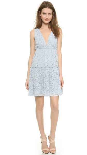 BCBGMAXAZRIA Jodene Lace Dress in Blue Smoke