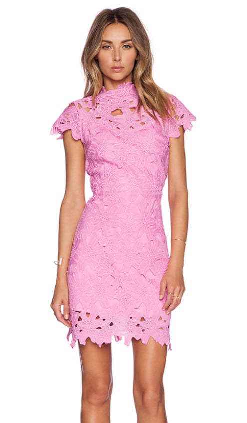 Joa Floral Embossed Dress in Pink