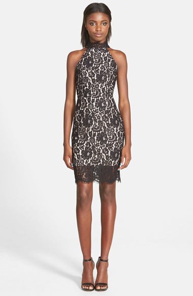 Keepsake The Label One Night Lace Sheath Dress in Black and White