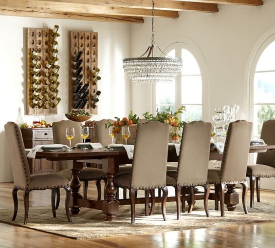 Pottery Barn CORTONA EXTENDING DINING TABLE in Alfresco Brown