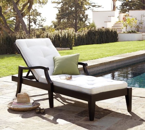 Pottery Barn HAMPSTEAD PAINTED SINGLE CHAISE - BLACK