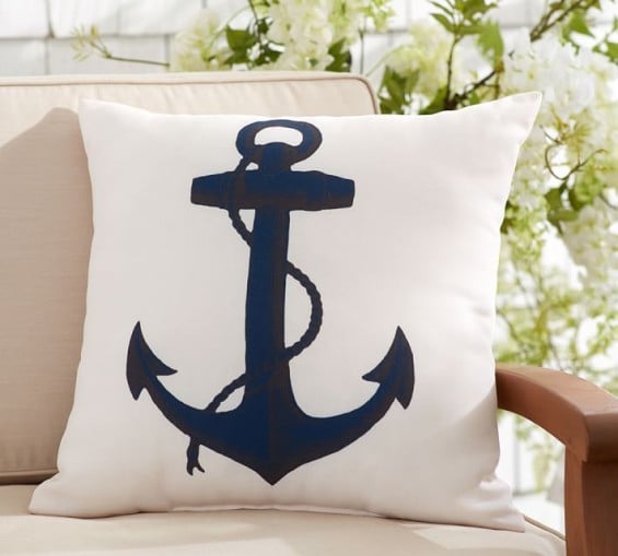 Pottery Barn OUTDOOR ANCHOR ICON PILLOW