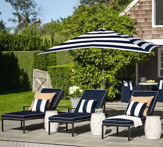 Pottery Barn RIVIERA SINGLE CHAISE & CUSHION