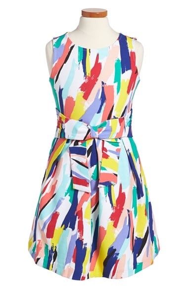 kate spade new york kids 'jillian' brushstroke print sleeveless dress (Toddler Girls & Little Girls)