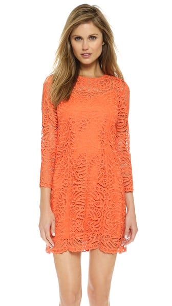 Cynthia Rowley Boho Lace Shift Dress in Vermillion