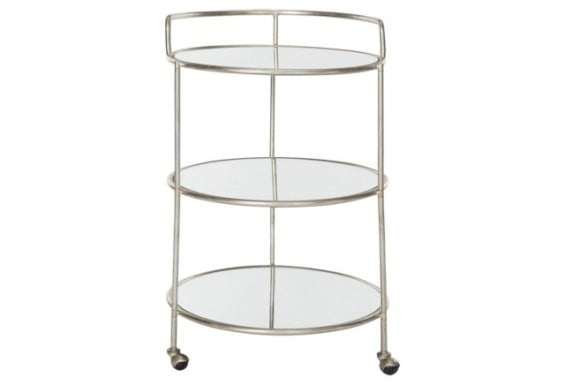 Dominkika Bar Cart, Silver Three Tier