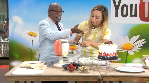 Eva Gutowski of YouTube's "My Life as Eva" stopped by the Today show on Wednesday, July 29, 2015 to show Al Roker, Tamron Hall and Natalie Morales how to make a watermelon cake, trendy burlap banner, and an ombre iPhone case on the Wednesday, July 29th episode of the Today show.