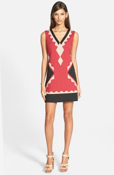 Plenty by Tracy Reese Tricolor Shift Dress in Garnet Multi