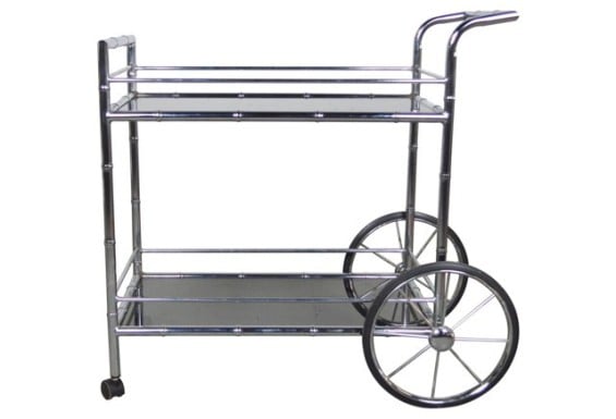 Bamboo-Style Chrome Cart
