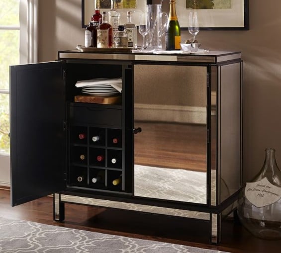 MARNIE MIRRORED BAR CABINET pottery barn