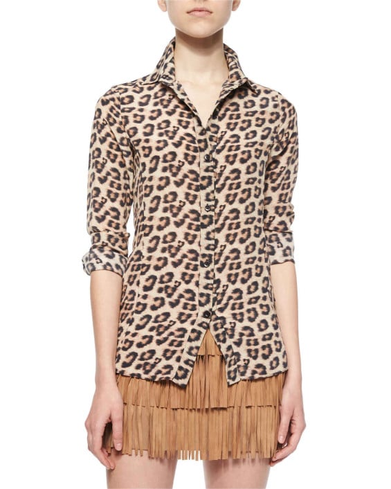 Alice + Olivia Lavana Tiered Fringe Suede Skirt in Camel