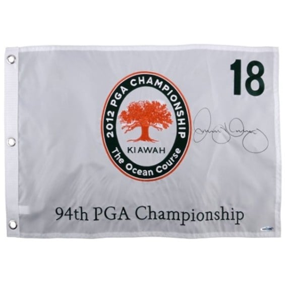 Autographed PGA Rory McIlroy Fanatics Authentic 2012 PGA Championship #18 Embroidered Pin Flag