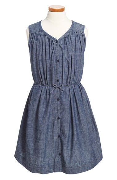 Burberry 'Felica' Sleeveless Chambray Dress (Little Girls & Big Girls) in Light Indigo