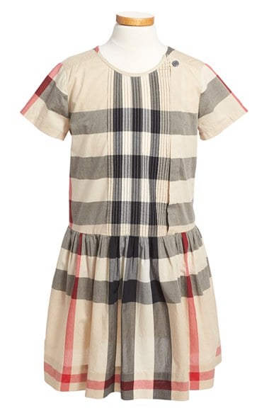 Burberry 'Neive' Check Print Dress (Little Girls & Big Girls) in New Classic Check
