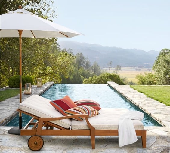 HAMPSTEAD TEAK DOUBLE CHAISE - HONEY