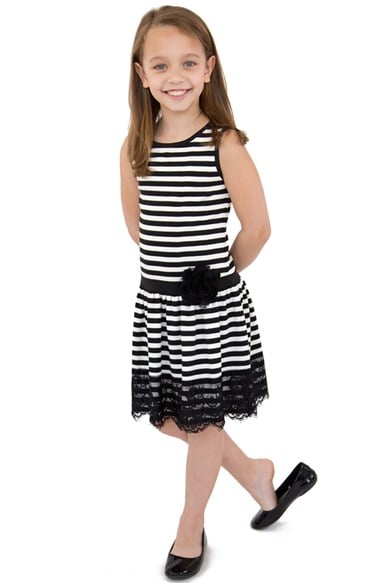 LITTLE ANGELS Stripe Tank Dress (Toddler Girls & Little Girls) in Ivory