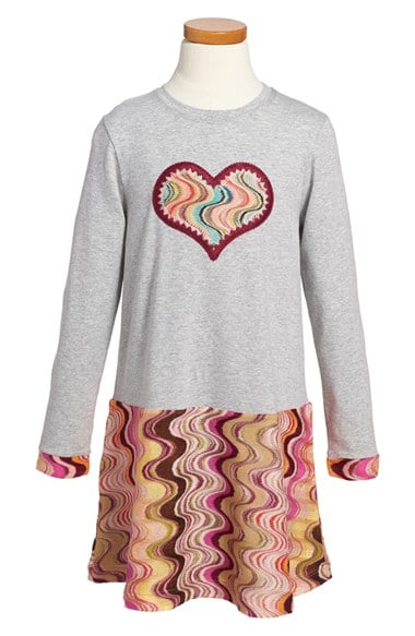 Missoni Wave Knit Long Sleeve Dress (Little Girls & Big Girls) in Grey/Pink