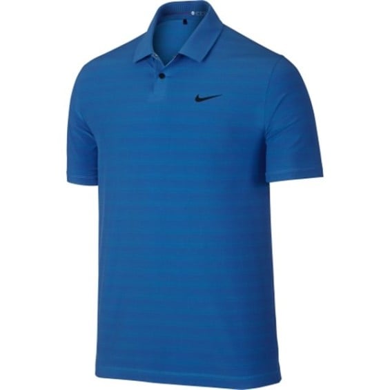 Nike Tiger Woods PGA Royal 2015 PGA Championship Mobility Woven Stripe Friday Performance Polo
