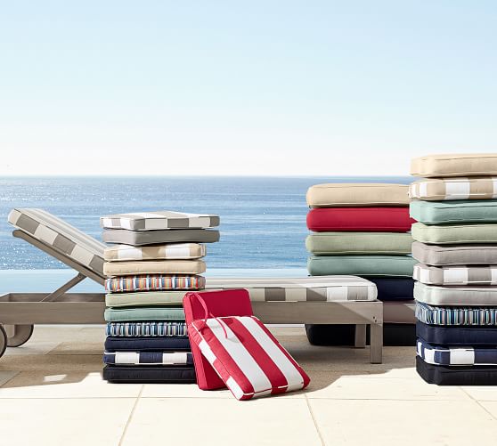 Pottery Barn Sunbrella® Piped Outdoor Chaise Cushion - Solid sale