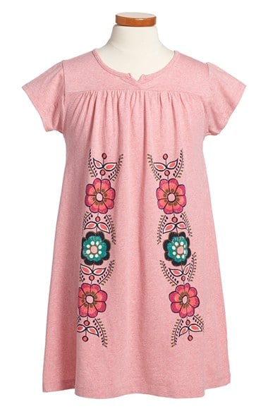Tea Collection 'Altiplano' Notched Neck Cotton Dress (Toddler Girls, Little Girls & Big Girls) in Raspberry Heather