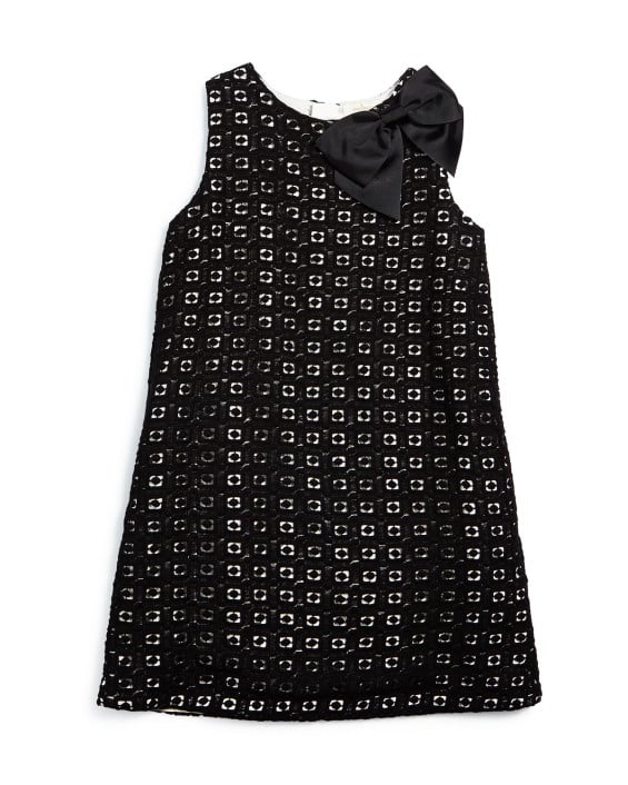 kate spade new york sleeveless guipure-lace shift dress, black/cream