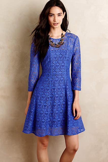 Cerys Lace Fit and Flare Dress by Nanette Lapore in Blue