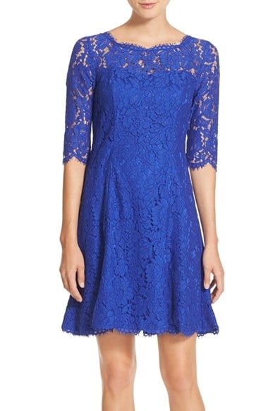Eliza J WOMEN'S ELIZA J LACE TULIP DRESS in Cobalt Blue