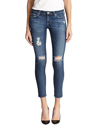 AG Distressed Legging Ankle Jeans in 11 Years Swapmeet. Saks Fifth Avenue Thank You Celebration Sale