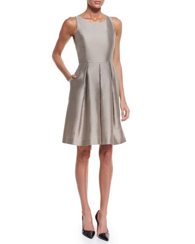 Armani Collezioni Sleeveless Fit-&-Flare Dress in Sand