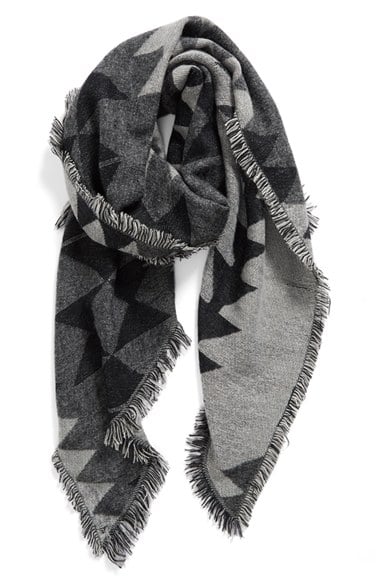 BP. Geometric Blanket Scarf in Black/Grey