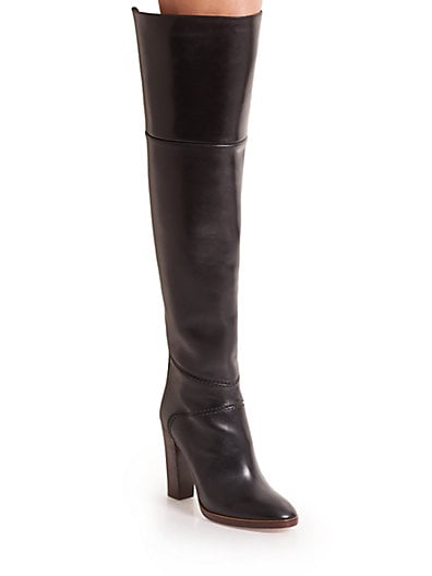 Chloé Leather Over-the-Knee Boots in Black