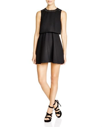Cooper & Ella Angela Popover Fit and Flare Dress in Black