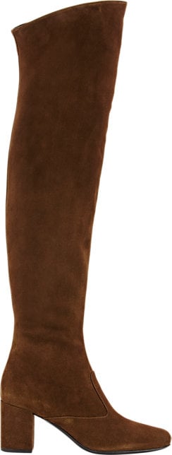 SAINT LAURENT Babies Over-the-Knee Boots in Brown