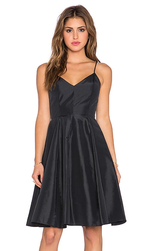 Taffeta Mini Fit and Flare Dress By Halson Heritage in Black