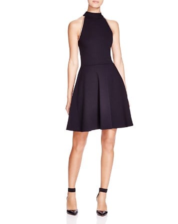Three Dots Olivia Fit and Flare Dress in Black