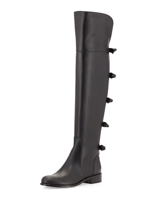Valentino Bow-Back Over-the-Knee Boot in Noir