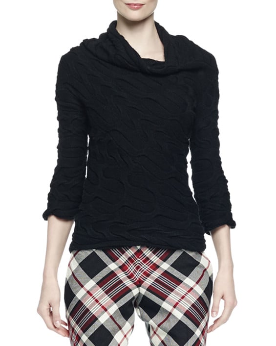 Alexander McQueen Cashmere-Blend Wide-Neck Cable-Knit Sweater in Black