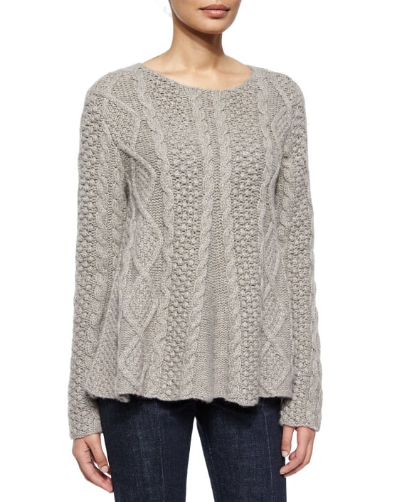 Co Cable Knit Long-Sleeve Cashmere Sweater