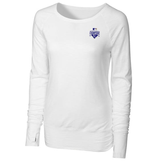 Cutter & Buck Kansas City Royals Women's White 2015 World Series Champions Westward Slub Knit Tri-Blend Shirt
