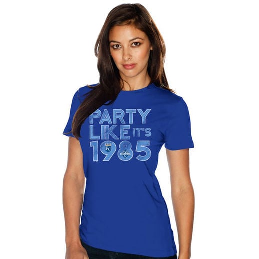 Majestic Threads Kansas City Royals Women's Royal 2015 World Series Champions Party Like It's 1985 T-Shirt