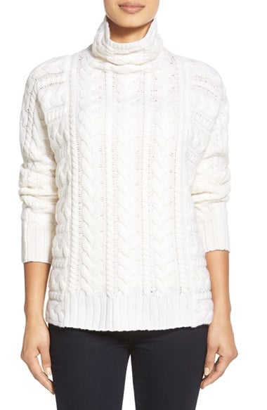 Nordstrom Collection Cable Cashmere Sweater in Ivory Soft