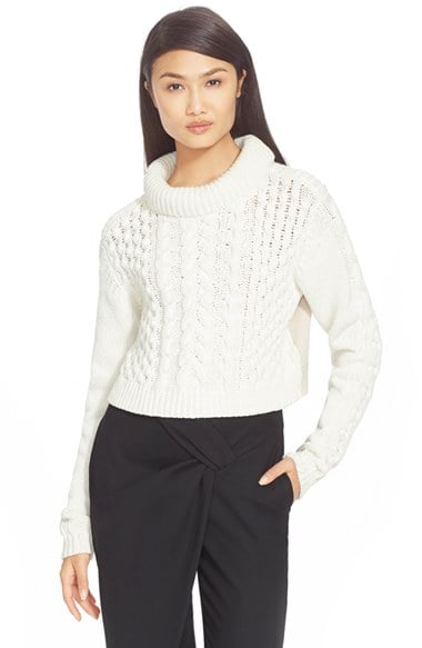 Tibi Cable Knit Sweater in Ivory Multi