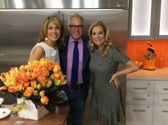 Watch "Iron Chef" competitor and "The National" restaurant partner, Geoffrey Zakarian show Kathie Lee Gifford and Hoda Kotb how to make scalloped potatoes and roast sweet potatoes with feta, almonds and pomegranate on the Tuesday, November 17th, 2015 episode of the Today show. Image courtesy of Twitter.com/KathieLGifford