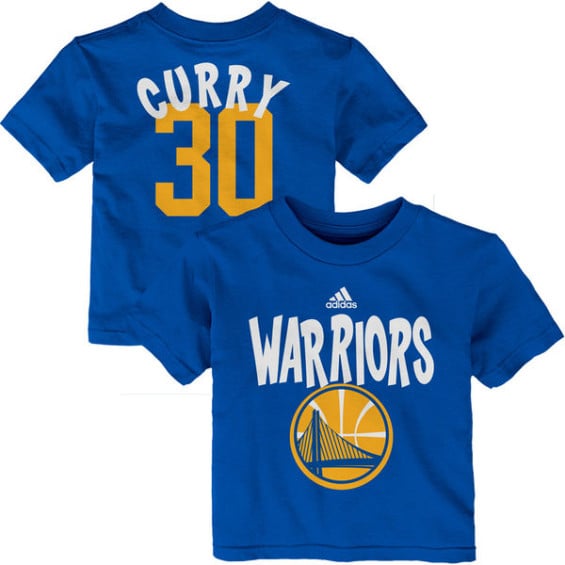 ADIDAS STEPHEN CURRY GOLDEN STATE WARRIORS INFANT ROYAL BLUE NAME & NUMBER T-SHIRT