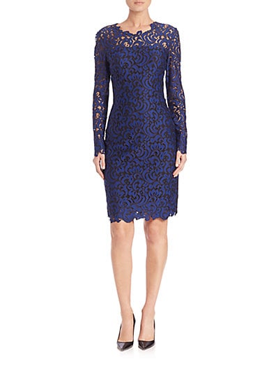 Elie Tahari Bellamy Dress in Blue Black