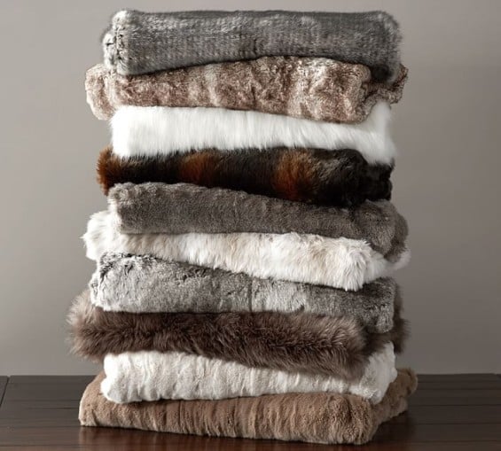 Pottery Barn FAUX FUR THROW